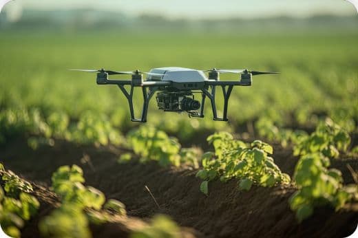 drone pulverizando fertilizante